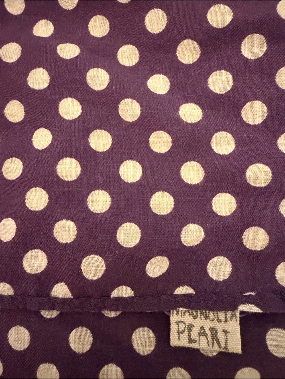 RARE Magnolia Pearl Purple Polka Dot Scarf with Cream Dots